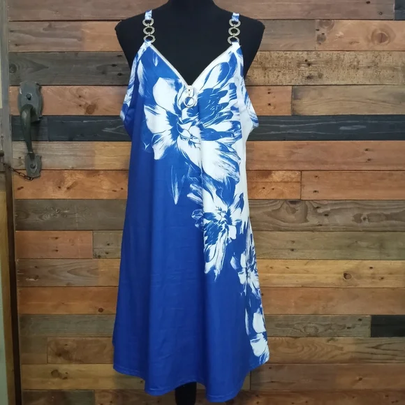 NWT Etcyy blue & white dress - XXL - Picture 2 of 9